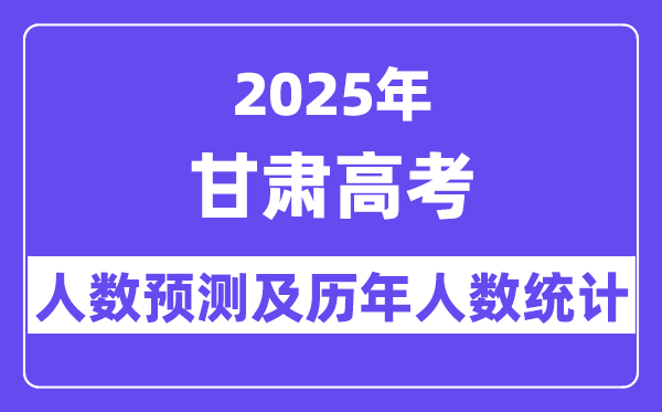 2025年甘肃高考人数预估多少?
