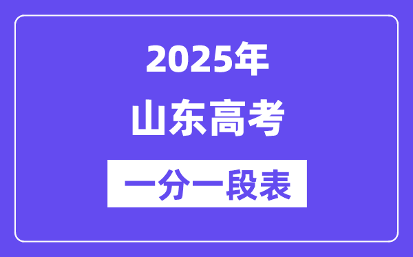 2025年山东高考一分一段表