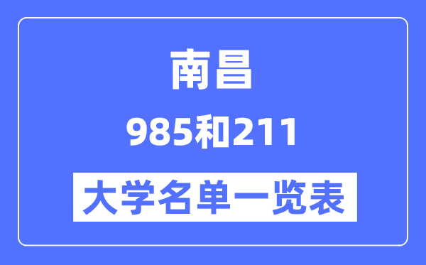南昌有哪些大学是985和211,南昌985和211高校名单一览