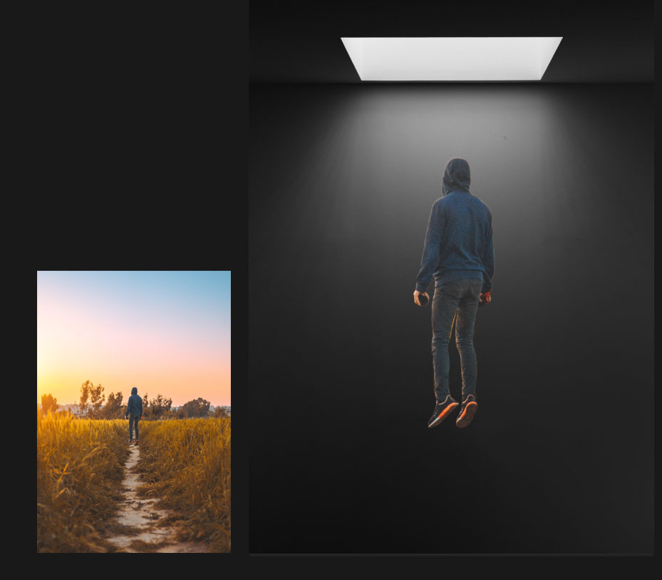 怎么用Photoshop合成漂浮在空中的神秘人呢?