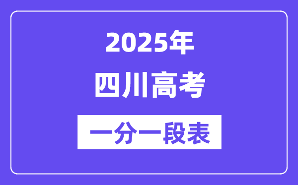 2025年四川高考一分一段表