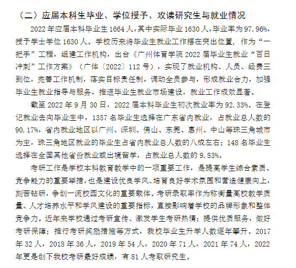 广州体育学院就业率及就业前景怎么样,好就业吗?