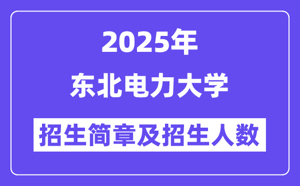 东北电力大学2025高考招生简章,各省招生计划人数汇总