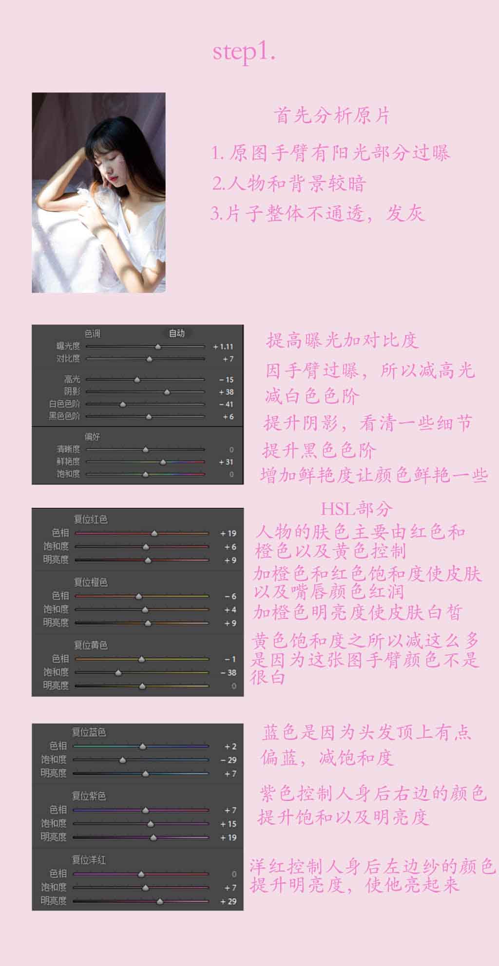 LR与PS后期教程 教你修出粉嫩少女风格