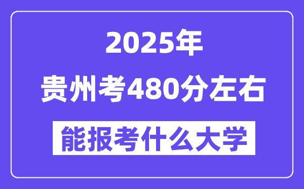 2025年贵州考480分左右能报考上什么大学?附位次排名对照表