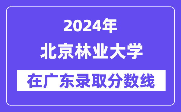 北京林业大学2024年在广东录取分数线一览表(2025年参考)