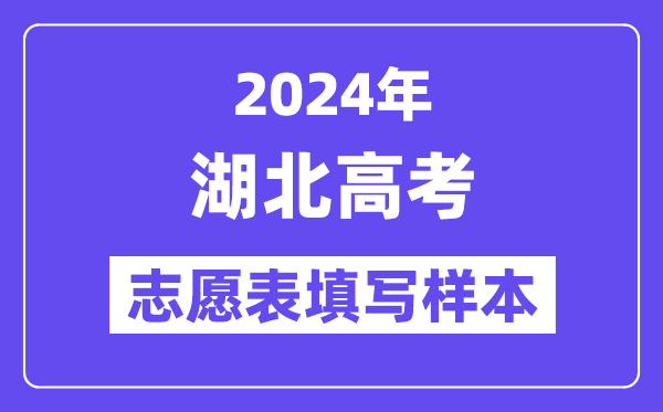 2024年湖北高考志愿表填写样本(附填报时间和入口)