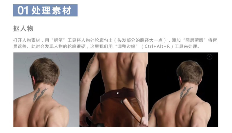 PS合成凶猛的老虎和拿斧头的勇士对峙的场景教程