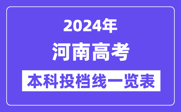 河南2024年高考本科一批投档线一览表(2025年参考)