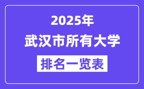 2025年武汉市所有大学排名一览表(83所完整版)