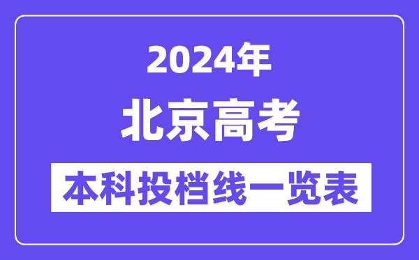北京2024年高考本科批投档线一览表(2025年参考)
