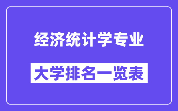 全国经济统计学专业大学排名一览表(最新排行榜)