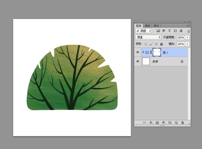 ps怎么手绘简单灌木植物素材? ps画灌木植物矢量图的技巧