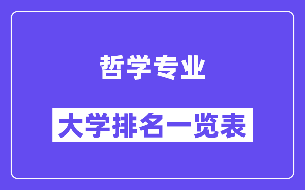 全国哲学专业大学排名一览表(最新排行榜)