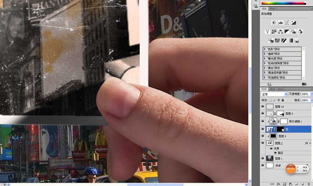 PS如何用手拿旧照片制作"旧地重游"的图片特效