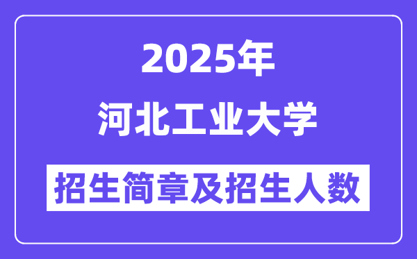 河北工业大学2025高考招生简章及各省招生计划人数