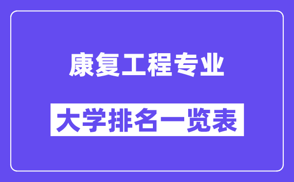 全国康复工程专业大学排名一览表(最新排行榜)