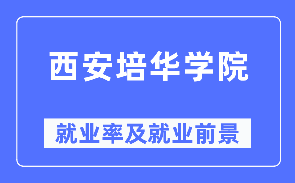西安培华学院就业率及就业前景怎么样,好就业吗?