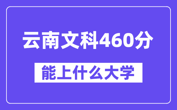 云南文科460分左右能上什么大学?