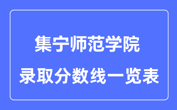 2023年高考多少分能上集宁师范学院?附各省录取分数线