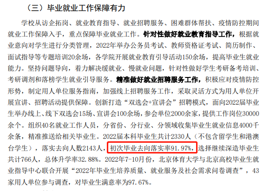 北京体育大学就业率及就业前景怎么样,好就业吗?