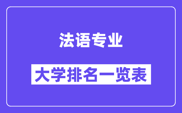全国法语专业大学排名一览表(最新排行榜)