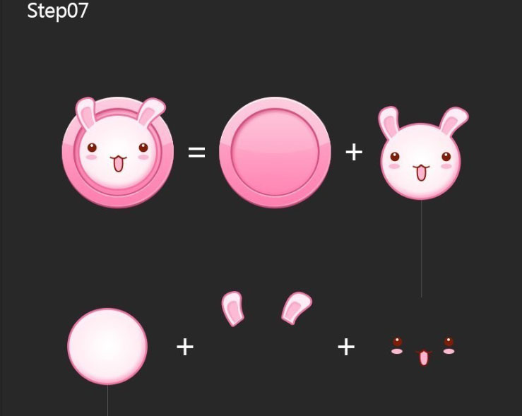 如何绘制卡通风格的兔子图标?用PS绘制卡通动画风格兔子图标教程