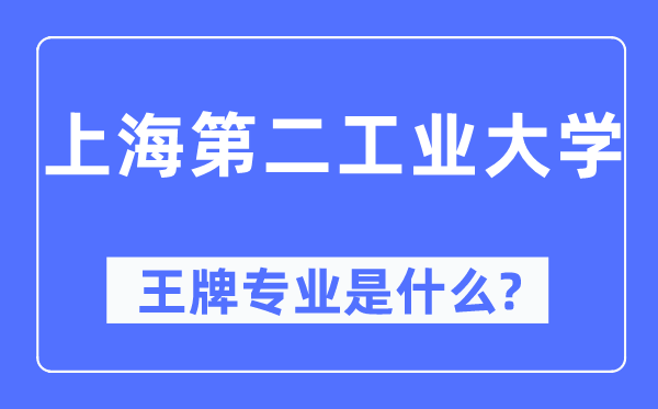 上海第二工业大学王牌专业是什么,有哪些专业比较好?