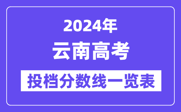 2024年云南高考投档分数线一览表(一本、二本、专科)
