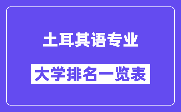 全国土耳其语专业大学排名一览表(最新排行榜)