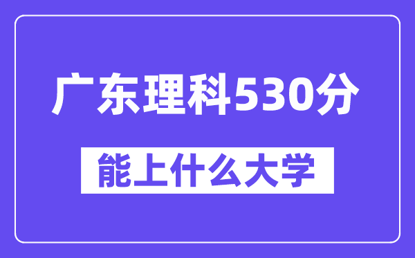 广东理科530分左右能上什么大学?(物理类)