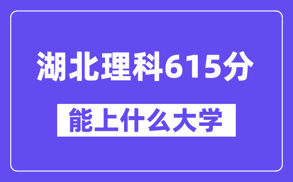 湖北理科615分左右能上什么大学?(物理类)
