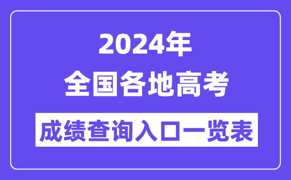 2024年全国各地高考成绩查询入口一览表(完整版)