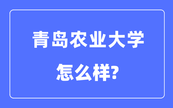 青岛农业大学是几本一本还是二本,青岛农业大学怎么样?
