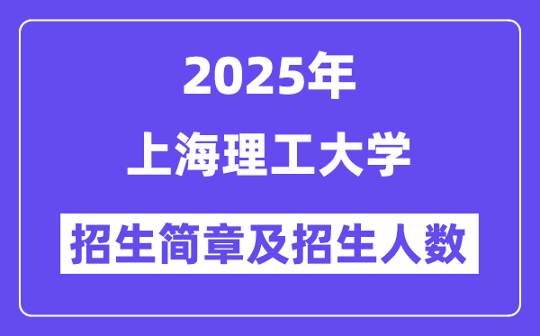 上海理工大学2025高考招生简章,各省招生计划人数汇总