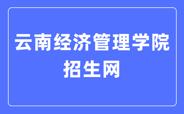 云南经济管理学院招生网入口(http://zs.ynjgy.com/)