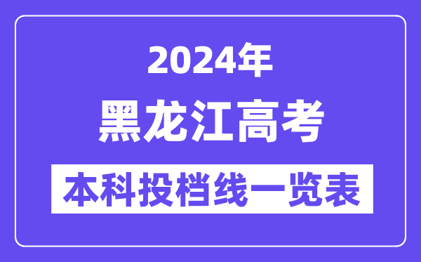 黑龙江2024年高考本科批投档线一览表(2025年参考)