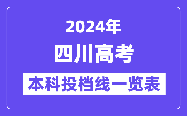 四川2024年高考本科一批投档线一览表(2025年参考)