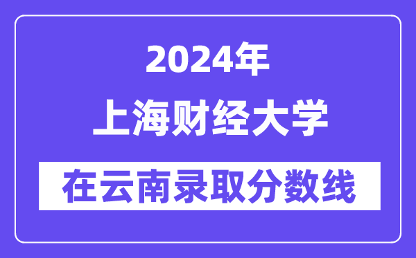 上海财经大学2024年在云南录取分数线一览表(2025年参考)