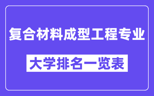全国复合材料成型工程专业大学排名一览表(最新排行榜)