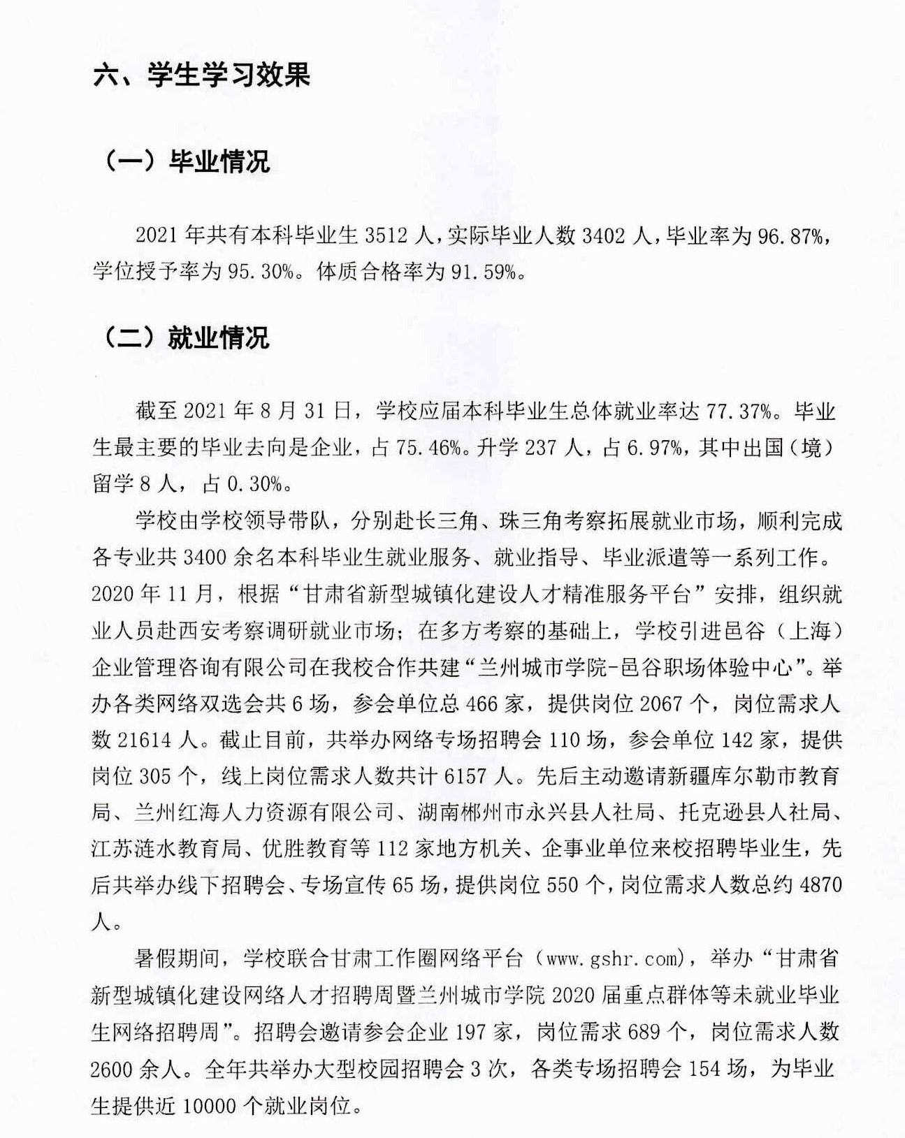 兰州城市学院就业率及就业前景怎么样,好就业吗?