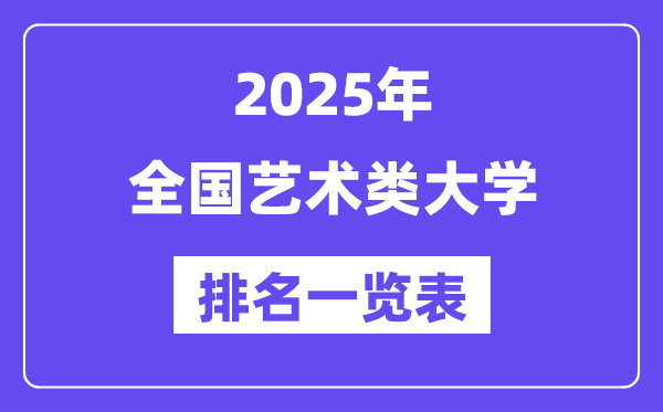 全国艺术类大学排名一览表(2025最新排行榜)