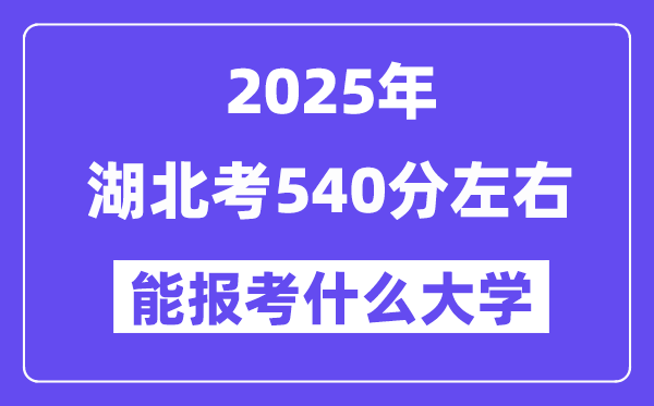 2025年湖北考540分左右能报考上什么大学?附位次排名对照表