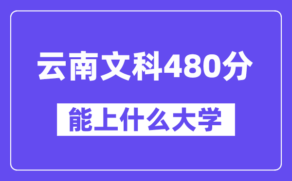 云南文科480分左右能上什么大学?