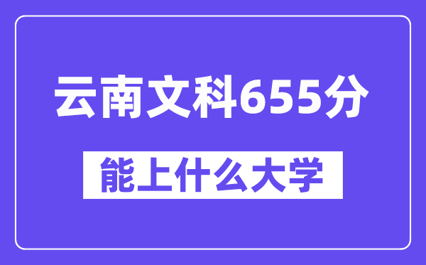 云南文科655分左右能上什么大学?