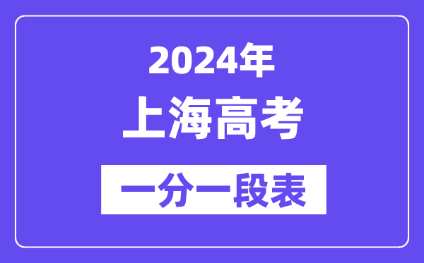 2024上海高考一分一段表,查询位次及排名(完整版)