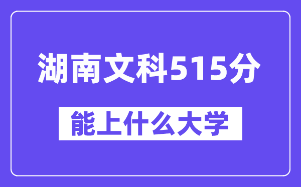 湖南文科515分左右能上什么大学?(历史类)