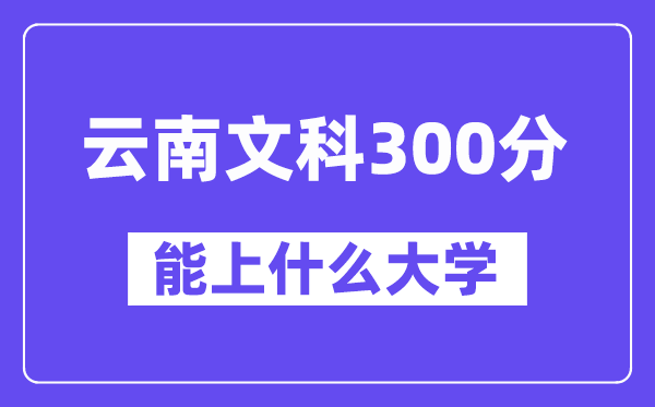云南文科300分左右能上什么大学?