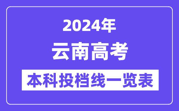 云南2024年高考本科一批投档线一览表(2025年参考)