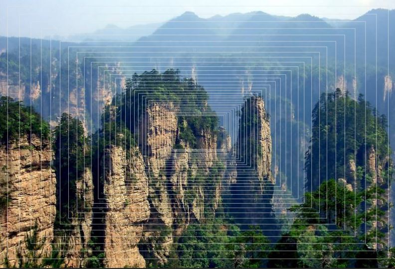 PS图片怎么添加景深效果的矩形框? PS图片上添加矩形框图纹的技巧